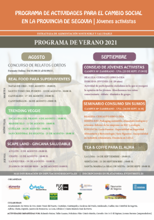 Imagen La Diputación impulsa un programa de verano para fomentar un cambio social entre los jóvenes en materia de alimentación