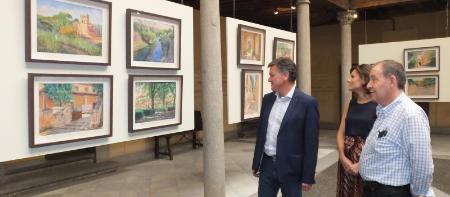 Imagen José Miguel Francisco expone sus pasteles de los rincones de Segovia en el patio de columnas de la Diputación